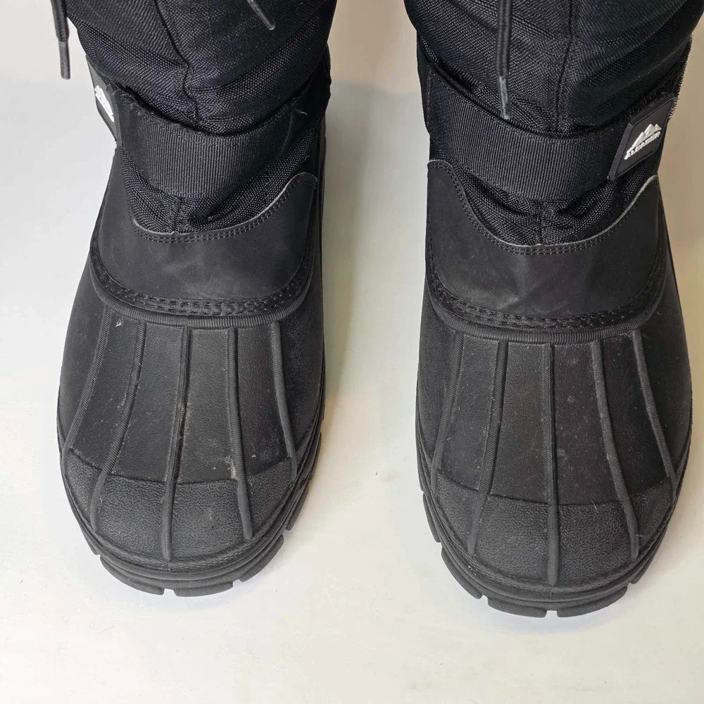 Aleader Snow Boots Men's Size 10 Black Waterproof Thinsulate Pull On Shoes